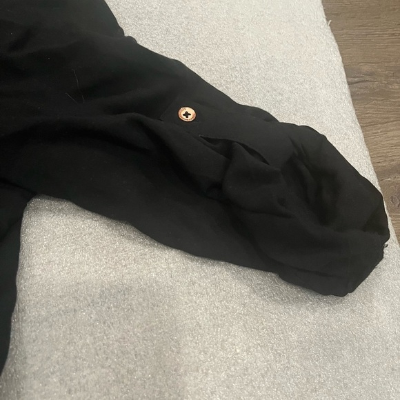 [S]VTG Guess Black Button-Up Shirt Tunic Dress with Gold Chain - Picture 5 of 13